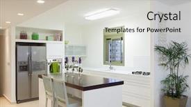  Presentation with new home - Beautiful slides featuring refrigeration design - white luxury kitchen backdrop and a light gray colored foreground