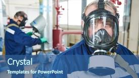  Presentation with refrigeration system - Audience pleasing slide deck consisting of refrigeration or ammoniac chiller system backdrop and a ocean colored foreground