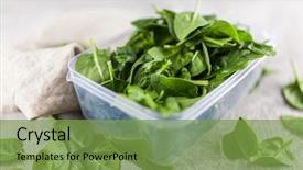  Presentation with spinach - Amazing slides having entrepot frigorifique - baby spinach leaves backdrop and a seafoam green colored foreground