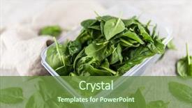  Presentation with spinach - Audience pleasing slides consisting of entrepot frigorifique - baby spinach leaves backdrop and a tawny brown colored foreground