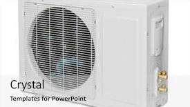 Presentation with refrigeration system - Cool new presentation theme with refrigeration system - air conditioner condenser unit isolated backdrop and a light gray colored foreground
