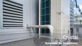  Presentation with refrigeration system - Slide deck enhanced with refrigeration system - air conditioning equipment atop background and a gray colored foreground