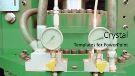  Presentation with refrigeration system - Colorful theme enhanced with refrigeration system - device for measuring pressure backdrop and a seafoam green colored foreground