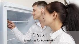  Presentation with family system - PPT layouts having refrigeration system - happy family couple looking background and a light gray colored foreground