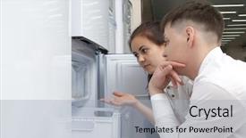  Presentation with family - PPT layouts enhanced with refrigeration system - happy family couple looking background and a  colored foreground