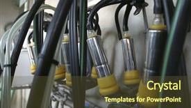  Presentation with refrigeration system - PPT theme featuring refrigeration system - new suction milking machines installed background and a tawny brown colored foreground