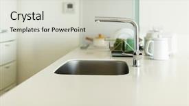  Presentation with refrigeration system - Colorful slide deck enhanced with refrigeration system - sink of kitchen backdrop and a light gray colored foreground