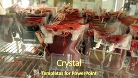  Presentation with refrigerator - Colorful presentation enhanced with refrigerator at blood bank backdrop and a tawny brown colored foreground