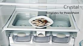  Presentation with refrigerator - Colorful PPT layouts enhanced with refrigerator close up with mackerel fish backdrop and a light gray colored foreground