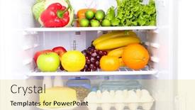  Presentation with refrigerator - Cool new PPT layouts with refrigerator full of food backdrop and a blonde colored foreground