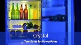  Presentation with refrigerator - Audience pleasing presentation design consisting of refrigerator full of food backdrop and a cobalt blue colored foreground