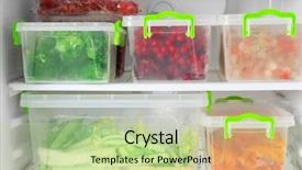  Presentation with refrigerator - Cool new PPT theme with refrigerator full of food backdrop and a mint green colored foreground