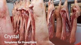  Presentation with food processing plant - Amazing PPT layouts having refrigerator room of food backdrop and a red colored foreground