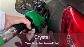  Presentation with petrol station - PPT layouts consisting of refueling on petrol station background and a tawny brown colored foreground