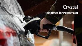  Presentation with diesel - Beautiful presentation theme featuring refuelling-diesel-gas-on-petrol backdrop and a black colored foreground