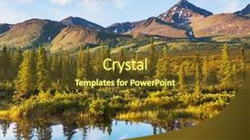  Presentation with tundra - Presentation theme having recreational park - lake in tundra in alaska background and a tawny brown colored foreground