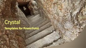  Presentation with refuge - Audience pleasing theme consisting of refuge place - tunnel in stone wall backdrop and a violet colored foreground