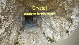  Presentation with tunnel - Slide deck consisting of refuge place - tunnel in stone wall background and a tawny brown colored foreground