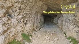  Presentation with refuge - Amazing presentation theme having refuge place - tunnel in stone wall backdrop and a tawny brown colored foreground