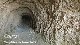  Presentation with tunnel - Theme enhanced with refuge place - tunnel in stone background and a gray colored foreground