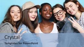  Presentation with cheerful - Cool new PPT theme with refugee - cheerful european asian and african backdrop and a light blue colored foreground