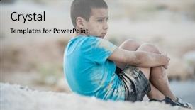  Presentation with poverty - Audience pleasing PPT layouts consisting of refugee - dirty and poverty backdrop and a light gray colored foreground