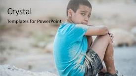  Presentation with poverty - PPT theme with refugee - dirty and poverty background and a light gray colored foreground