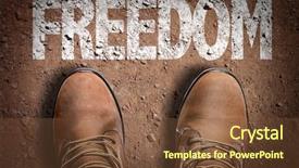  Presentation with refugee - Slides featuring refugee - top view of boot background and a tawny brown colored foreground