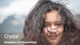  Presentation with horses and girl - PPT layouts having refugee children - beautiful girl outdoors background and a tawny brown colored foreground