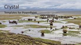  Presentation with refuge - Amazing PPT theme having refugge - illinois river meanders through arapaho backdrop and a light blue colored foreground