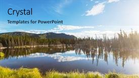  Presentation with tundra - Colorful presentation theme enhanced with refugge - serenity lake in alaskan tundra backdrop and a light blue colored foreground