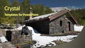  Presentation with refuge - Slide set consisting of refugge - water cistern and monte scavo background and a tawny brown colored foreground