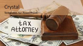  Presentation with attorney - Slide set enhanced with refund system - card with text tax attorney background and a coral colored foreground
