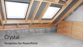  Presentation with under construction - Cool new presentation theme with refurbishment - empty room under construction backdrop and a light gray colored foreground