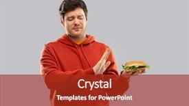  Presentation with fast food - Cool new slide deck with refuse - fast food unhealthy eating backdrop and a crimson colored foreground