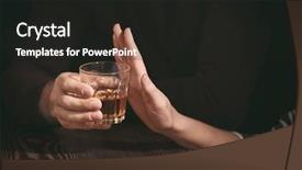  Presentation with alcohol - PPT theme featuring refuse - woman refusing to drink alcohol background and a dark gray colored foreground