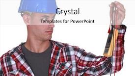  Presentation with multimeter - Amazing presentation theme having refutation - wide-eyed tradesman staring backdrop and a  colored foreground