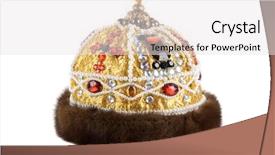  Presentation with kings - PPT theme enhanced with regal kings fur crown isolated on a white background background and a white colored foreground