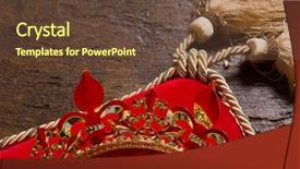  Presentation with king crown - PPT theme consisting of regalia - golden king's crown and scepter background and a tawny brown colored foreground