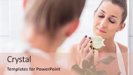  Presentation with white rose - Cool new presentation theme with regard - happily smiling woman holding backdrop and a lemonade colored foreground