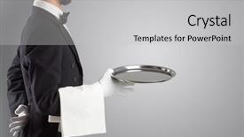  Presentation with steel - Beautiful presentation theme featuring regard - waiter serving with white gloves backdrop and a light gray colored foreground