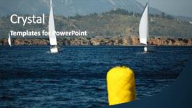  Presentation with sailing - Cool new PPT layouts with participate in sail yacht regatta backdrop and a seafoam green colored foreground