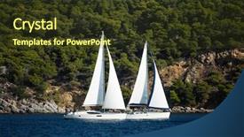  Presentation with luxury yacht - Cool new presentation design with regatta in the aegean sea backdrop and a tawny brown colored foreground