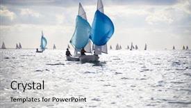  Presentation with sailing - Theme enhanced with regatta of sailing yachts background and a light gray colored foreground