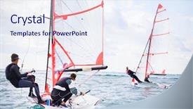 Presentation with sailing - PPT theme having regatta of sailing yachts background and a sky blue colored foreground