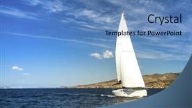  Presentation with stormy sea - Amazing PPT layouts having regatta race in the sea backdrop and a teal colored foreground