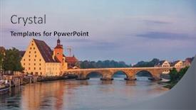  Presentation with bavaria - Colorful presentation design enhanced with regensburg cityscape with the medieval stone bridge steinerne br cke over the danube river bavaria germany europe regensburg in one of most popular travel destinations in germany backdrop and a light blue colored foreground