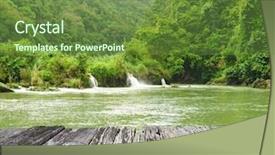  Presentation with tropical rainforest - PPT layouts having regenwald stockwerke - tropical river running through rainforest background and a tawny brown colored foreground