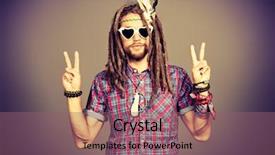  Presentation with hippie - Amazing PPT theme having reggae - portrait of a hippie young backdrop and a violet colored foreground