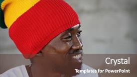  Presentation with rasta - Audience pleasing slide set consisting of reggae - portrait of young rasta man backdrop and a tawny brown colored foreground